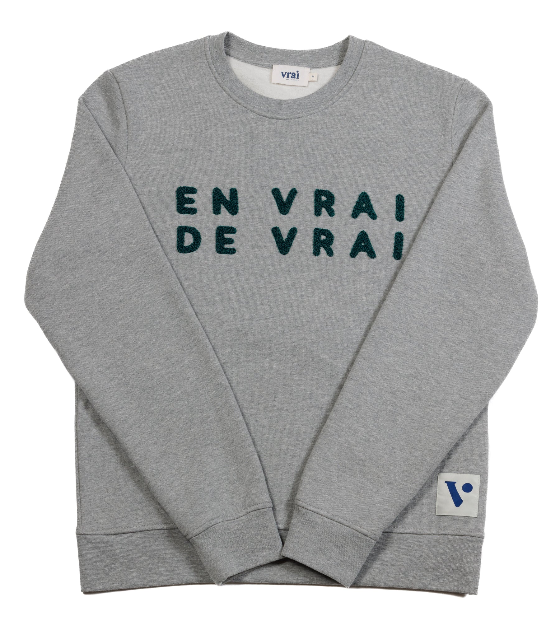 Sweat "En vrai de vrai" gris