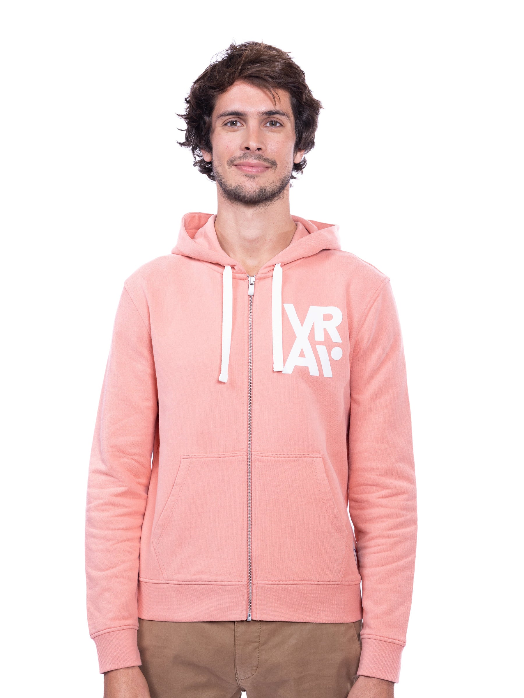 Sweat zippé corail