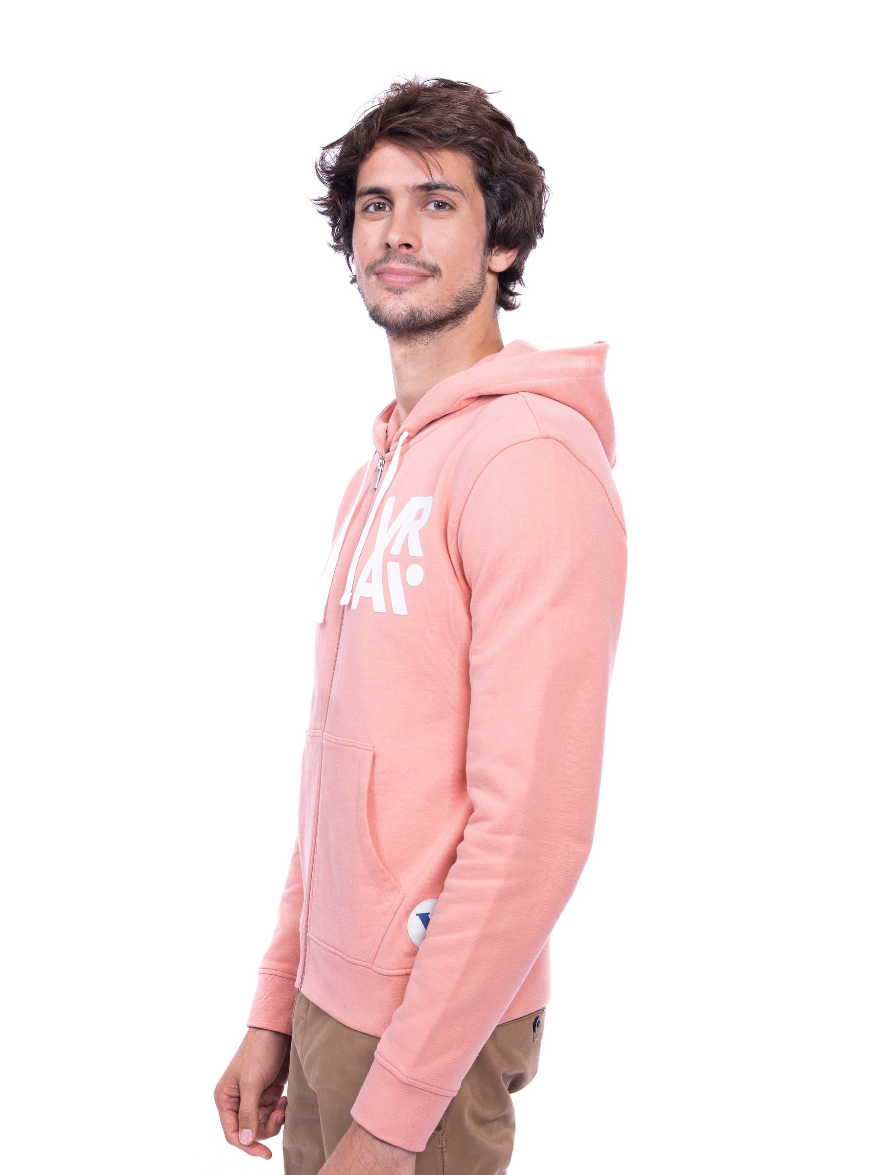 Sweat zippé corail