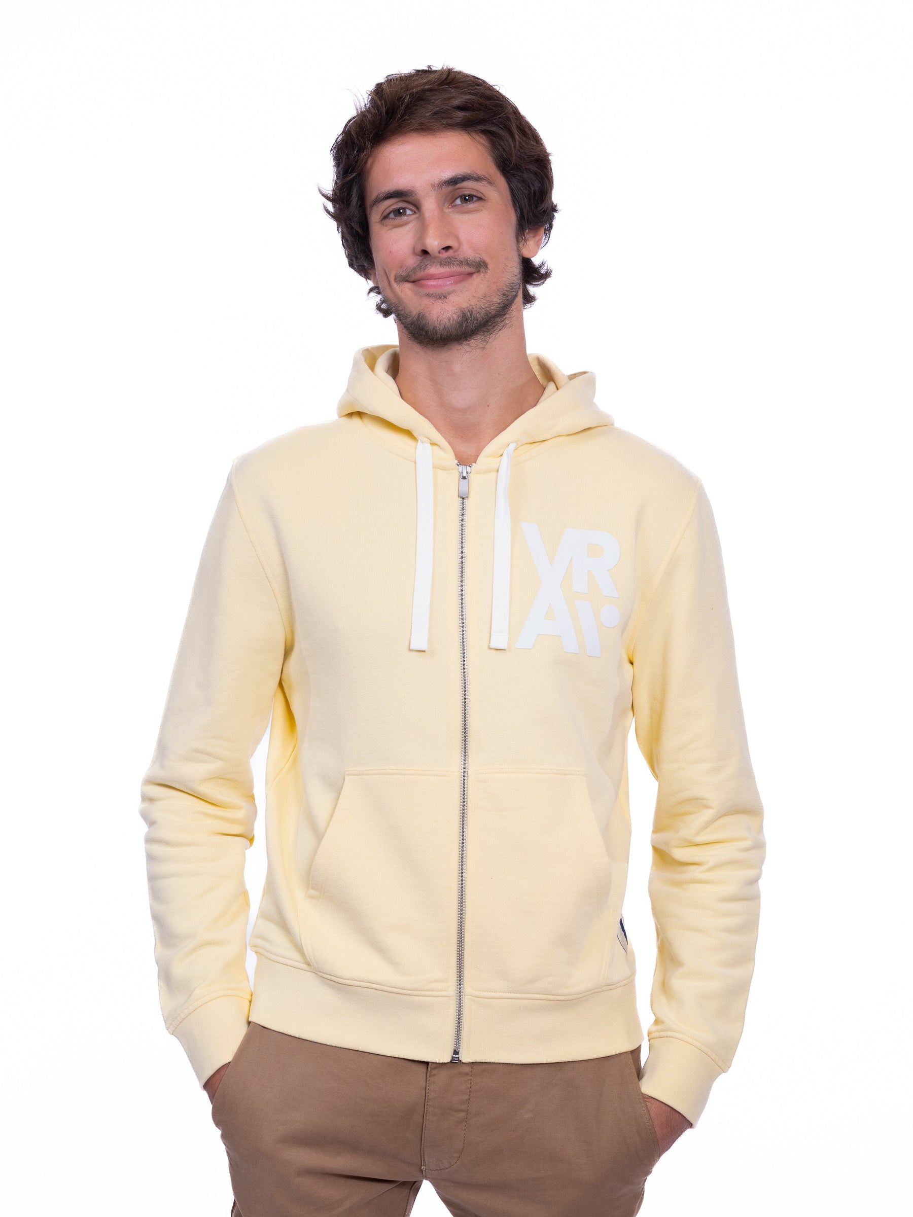 Sweat zippé vanille
