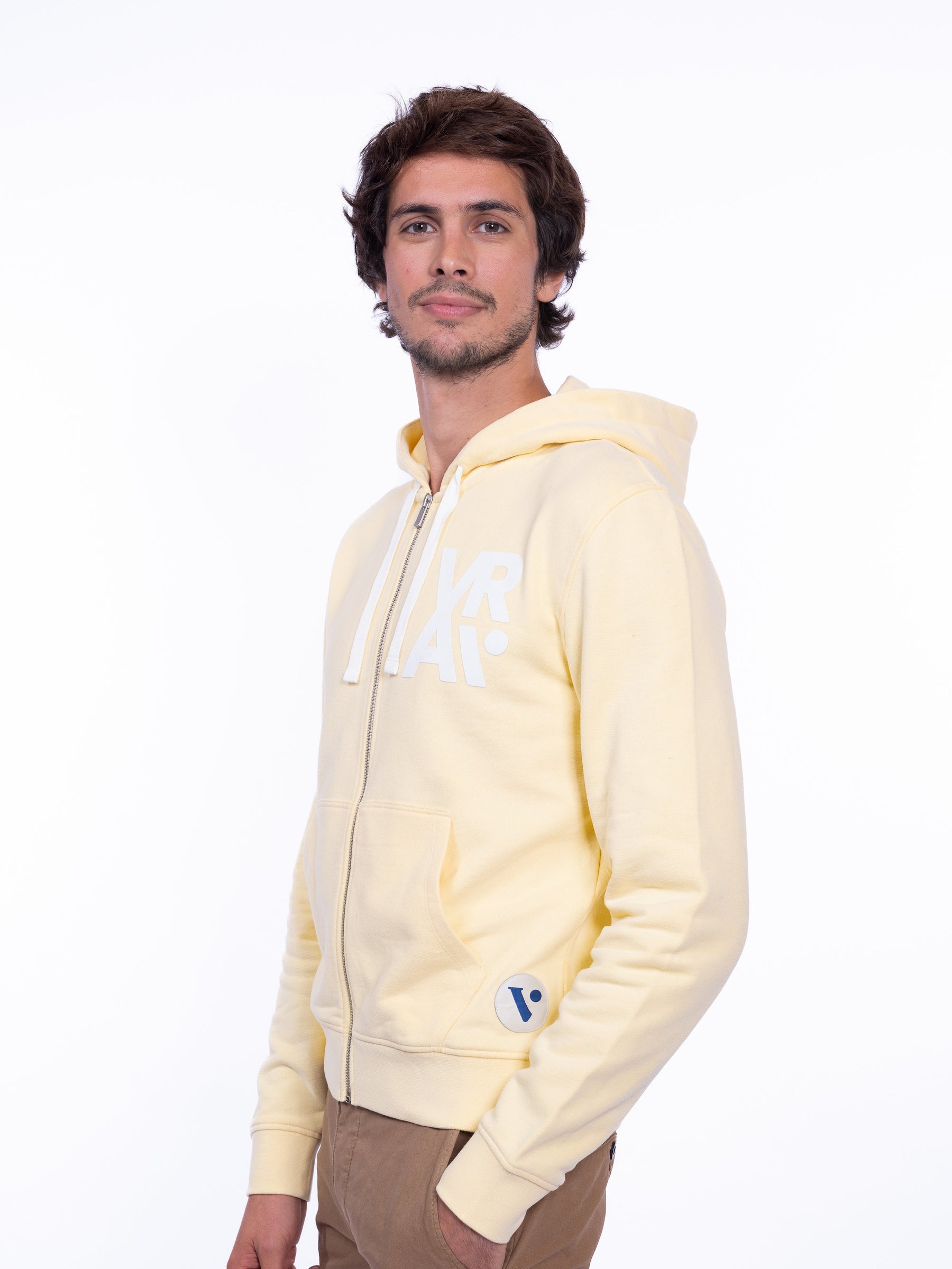 Sweat zippé vanille