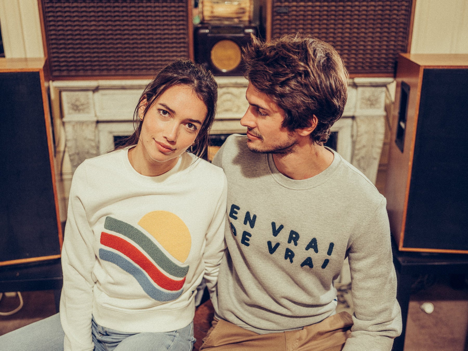 Sweat "En vrai de vrai" gris