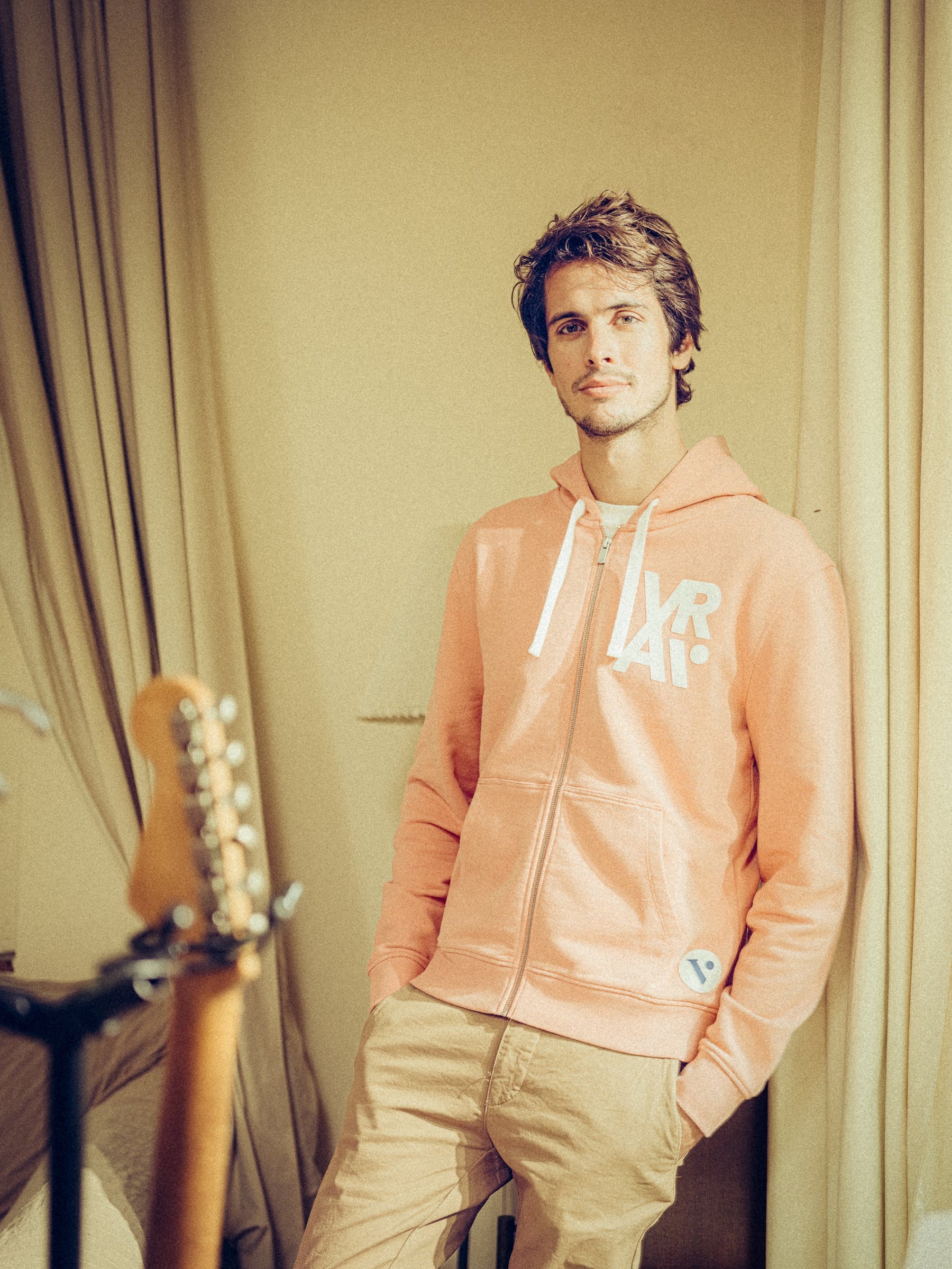 Sweat zippé corail