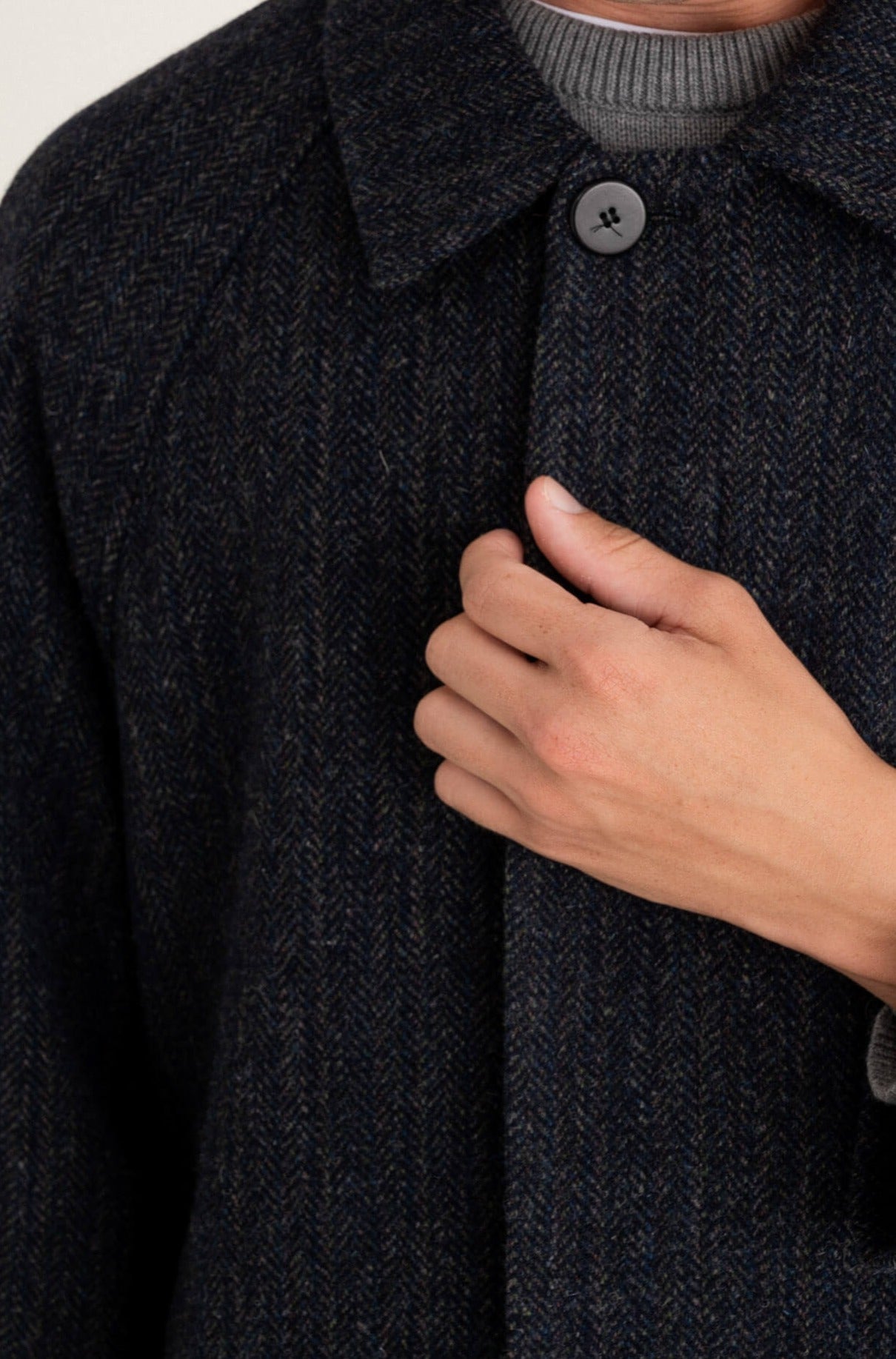 Manteau Verlaine Navy herringbone