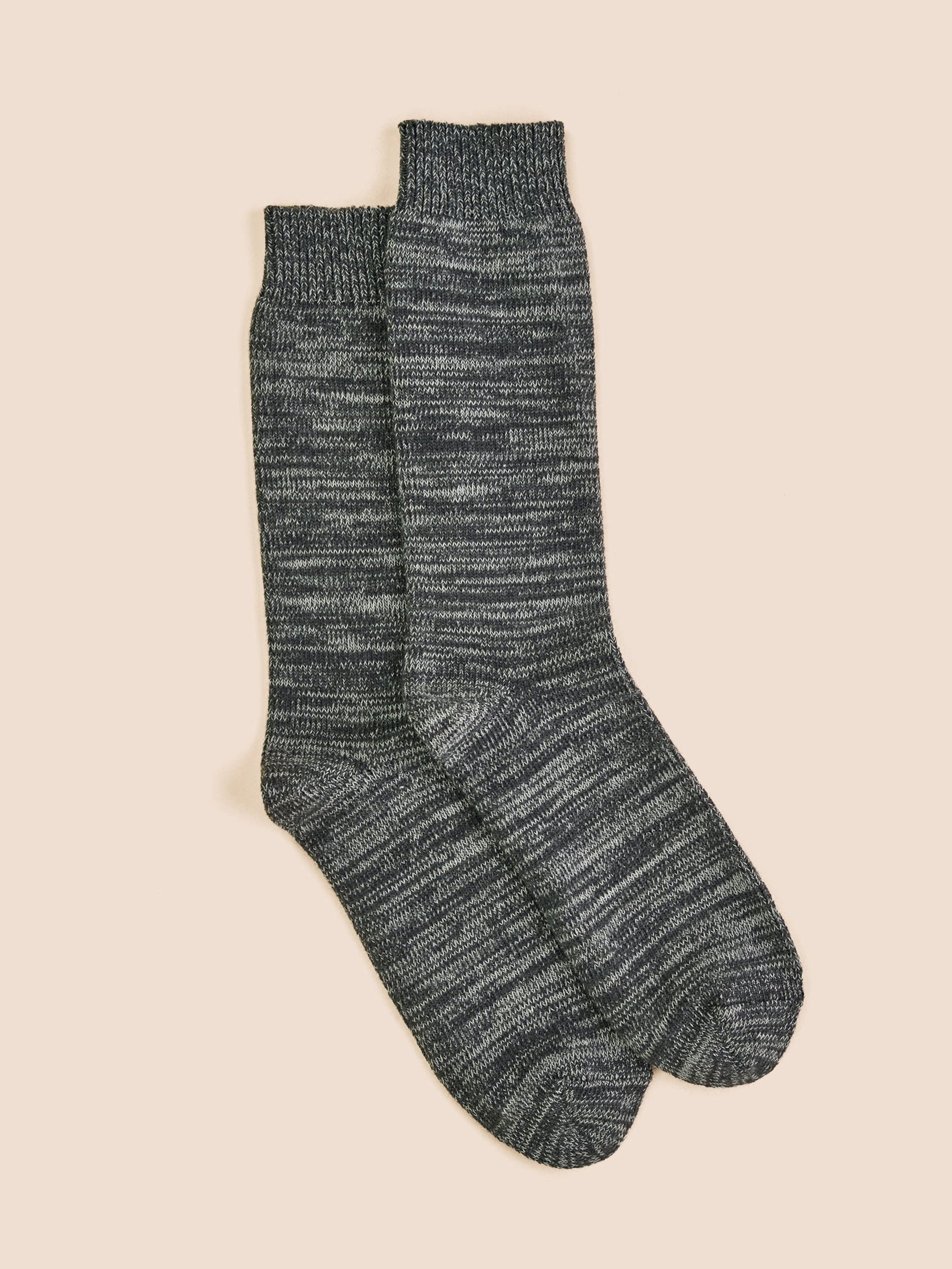 Chaussettes en laine pour homme Gris Chiné