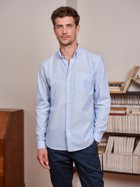 Chemise chambray Émile bleu ciel