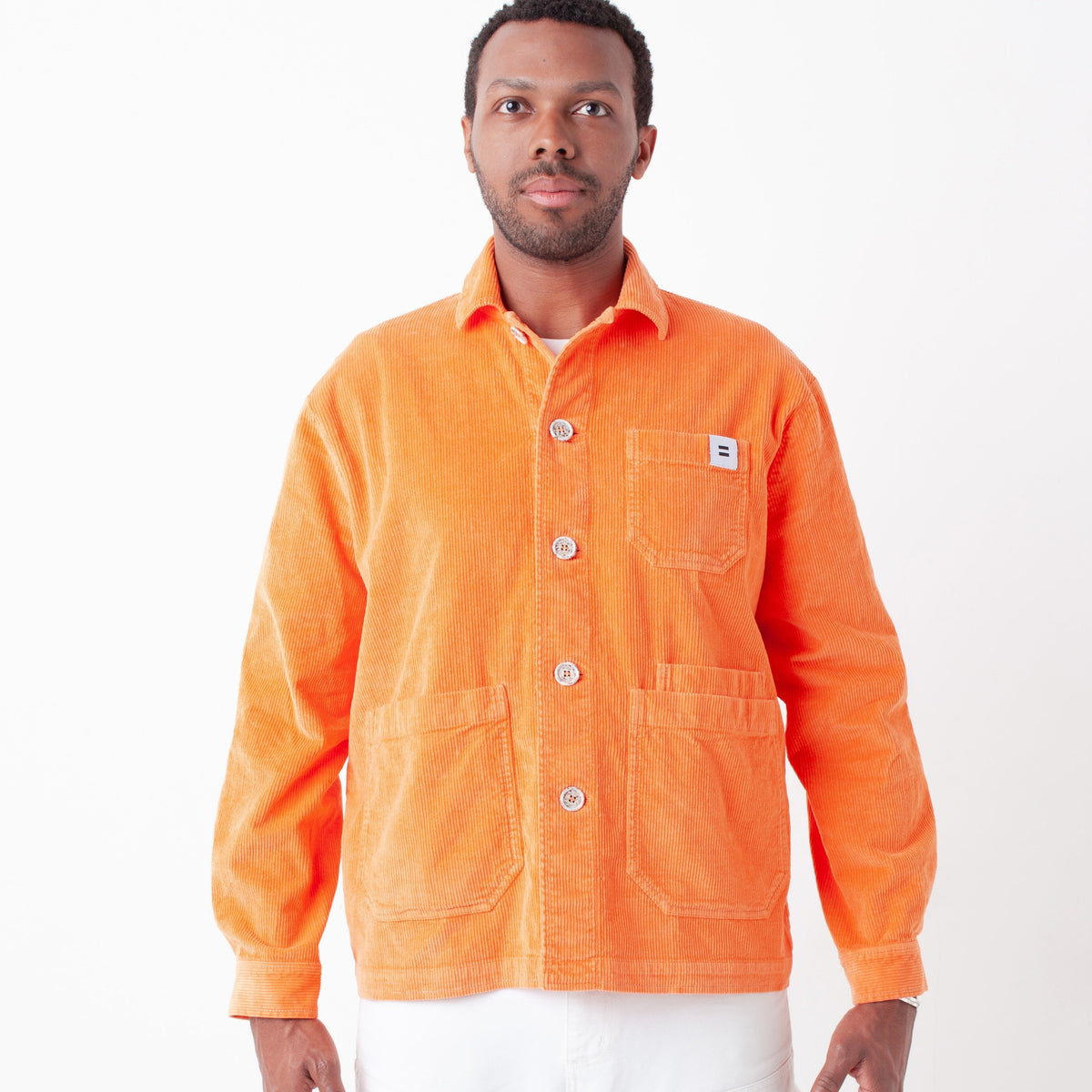 Veste velours côtelé mandarine