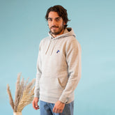 Hoodie gris brodé unisexe