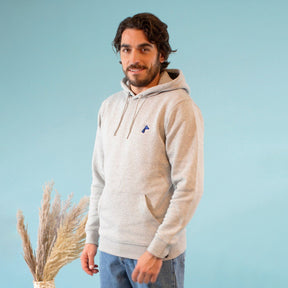 Hoodie gris brodé unisexe