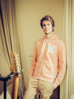 Sweat zippé corail