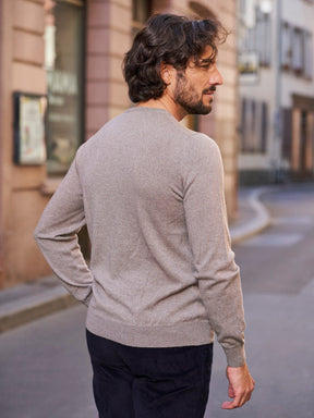 Pull en laine col rond Gabin beige