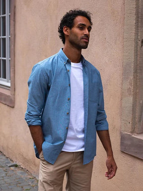 Chemise chambray Émile bleu clair