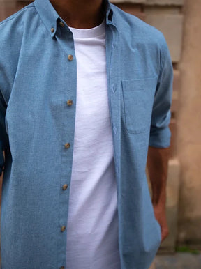 Chemise chambray Émile bleu clair