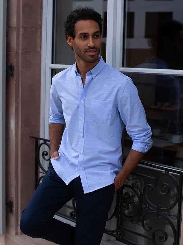 Chemise chambray Émile bleu ciel