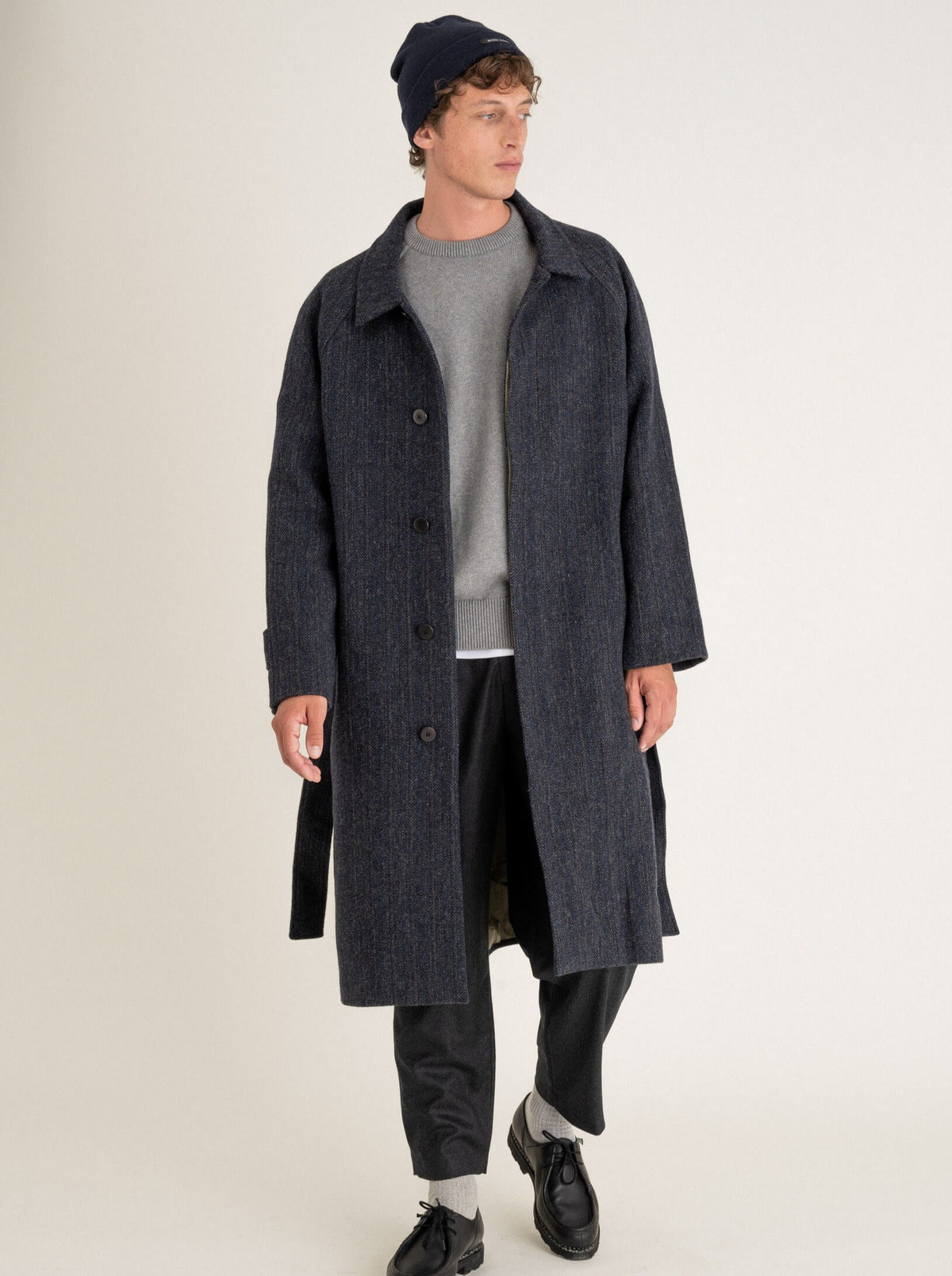 Manteau Verlaine Navy herringbone