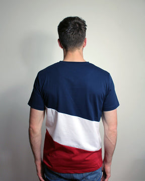 T-shirt Diagonal Bleu, Blanc, Rouge