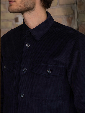 Sur-chemise Zach corduroy bleu marine