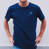 Tee-shirt brodé bleu marine