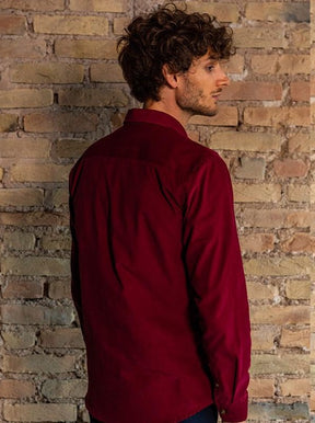 Chemise corduroy Émile bordeaux