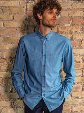 Chemise chambray Émile bleu clair