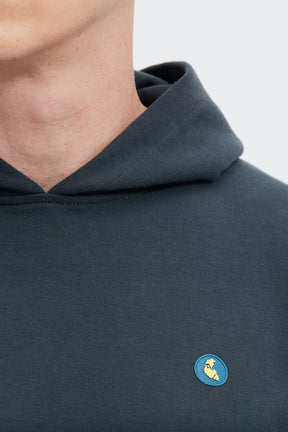 Sweat capuche bleu et gris